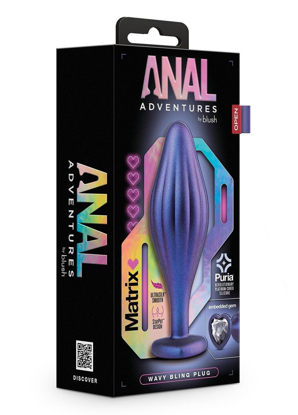 Волнистая анальная пробка Anal Adventures Matrix со стимулирующим дизайном, фиолетовая Blush (328961239)