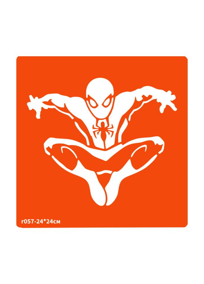 Трафарет для био тату Человек паук r057 24*24см, размер 24х24см Fresh Tattoo (364131117)