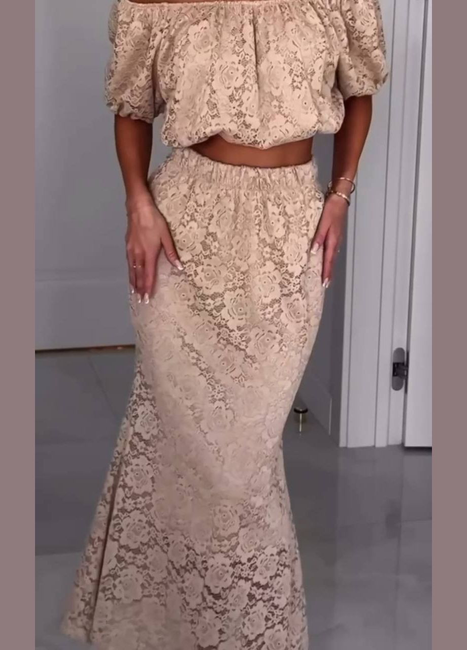 Женский костюм из гипюра с топом и юбкой. Avanti (335859637)