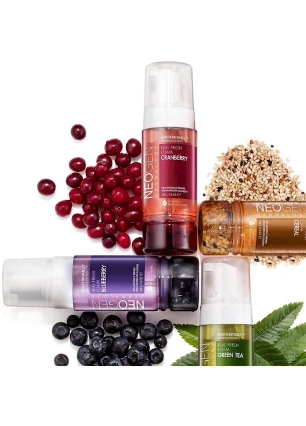 Пінка Real Fresh Foam #Cranberry для вмивання обличчя з журавлинними ягодами, 160 мл Neogen (353745456)