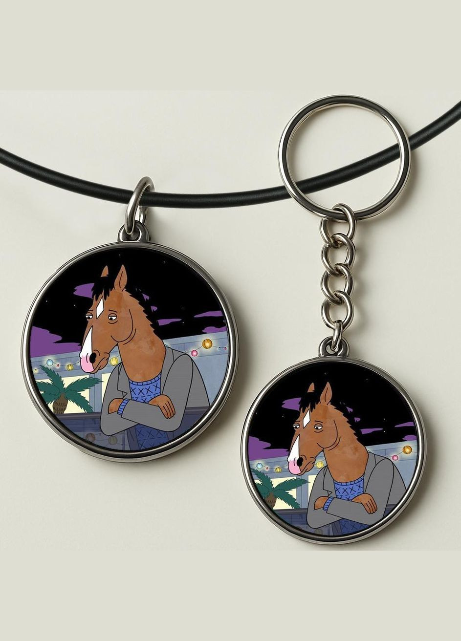 Набор подвеска (кулон) и брелок Лошадь БоДжек #03 (подарочный набор) No Brand (332633286)