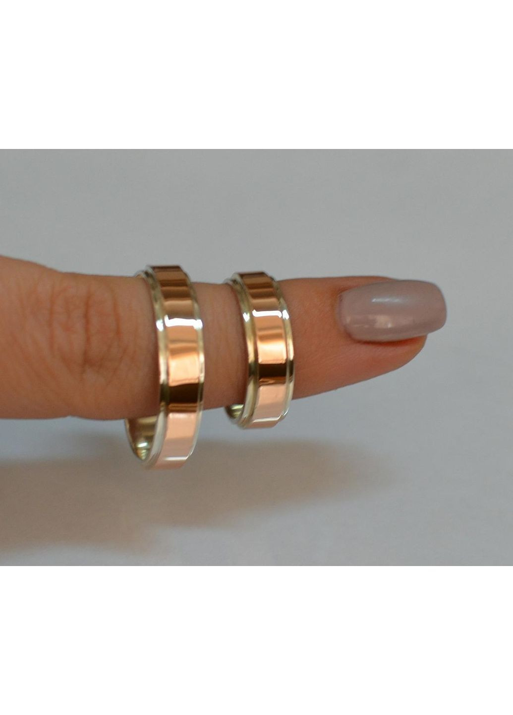 Срібна обручка з золотими пластинами Silver Style (367113177)