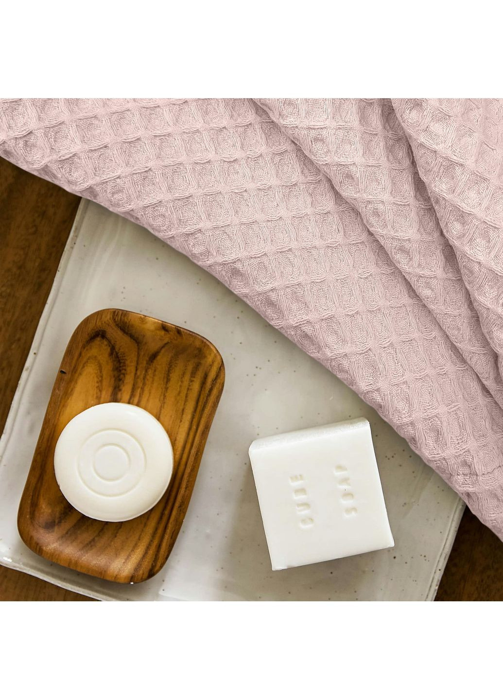 Рушник вафельний Floral Greek Waffle 35x75 см Пудровий Cosas пудровий