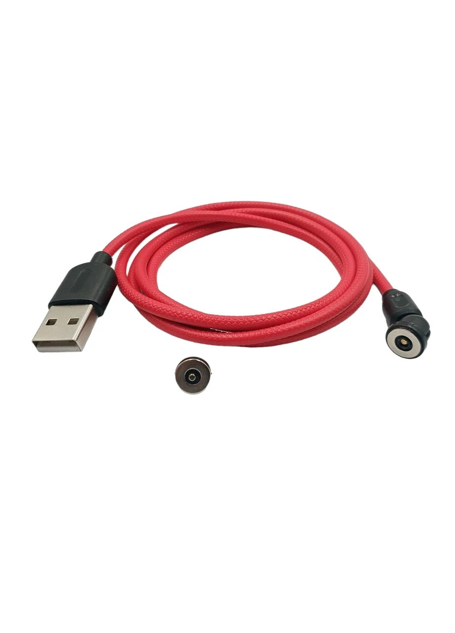 Магнитный кабель 2 в 1 / Micro - USB / 540 градусов / Круглый / 200 см. / Красный Uslion (379283312)