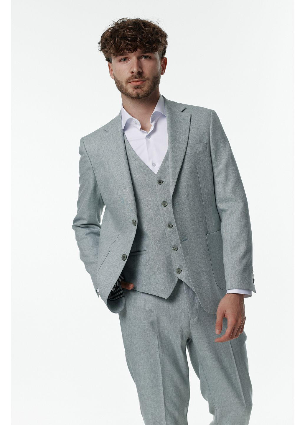 Сірий демісезонний костюм трійка NAVI