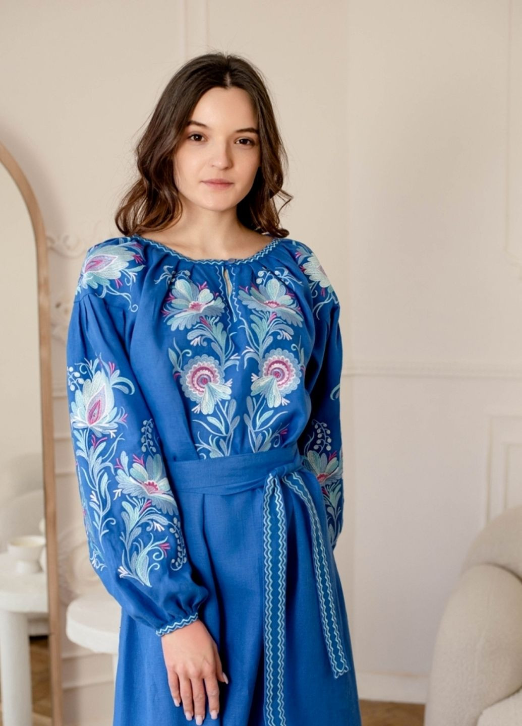 Синяя платье Vyshyvanka узор украинская символика (331290991)