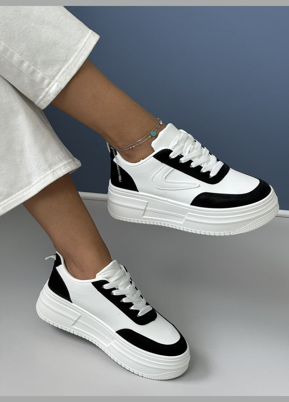Женские молодежные кроссовки на платформе 1576 Белые No Brand белые демисезоны (340918570)