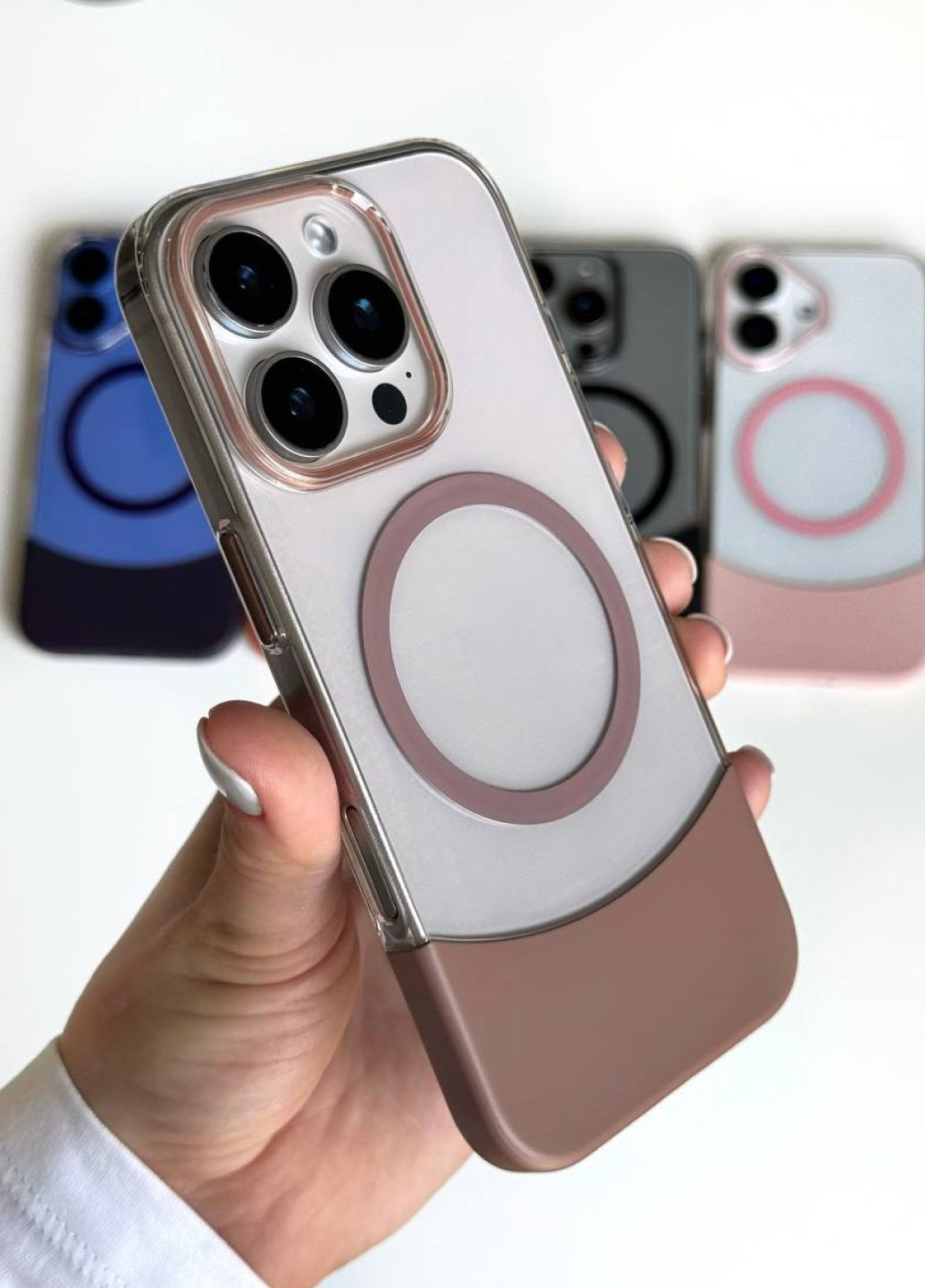 Чохол 2 in 1 для iPhone 15 MagSafe Brown / чохол айфон 15 коричневий магсейф No Brand (332806731)