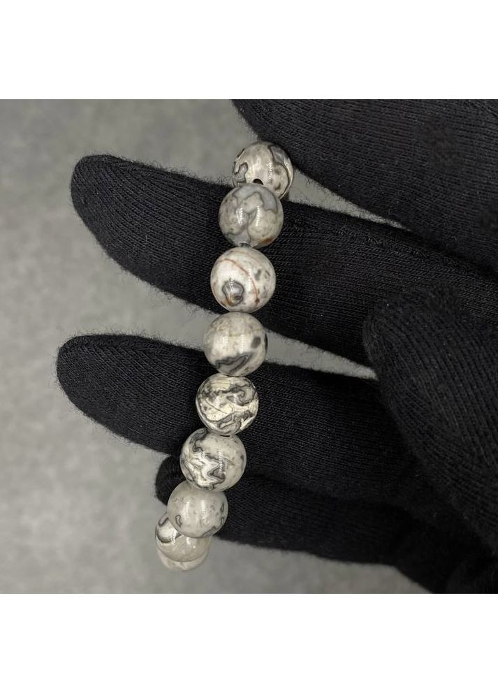 УЦІНКА! Браслет із натуральної сірої яшми 8 мм (УЦ-00001) Hemst (366089415)