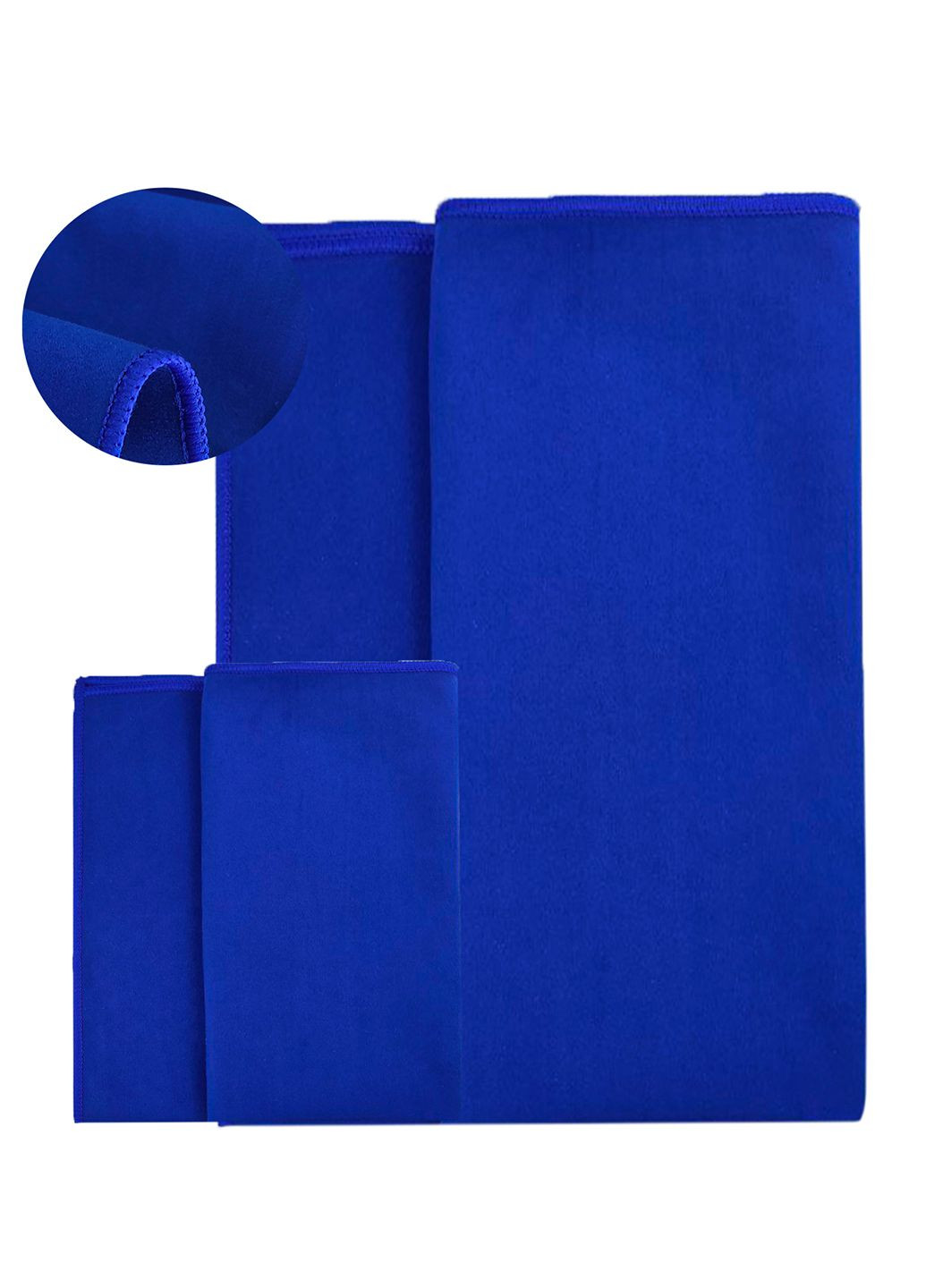 Дорожное спортивное полотенце 50х90 из микрофибры с чехлом синий Love You однотонный синий