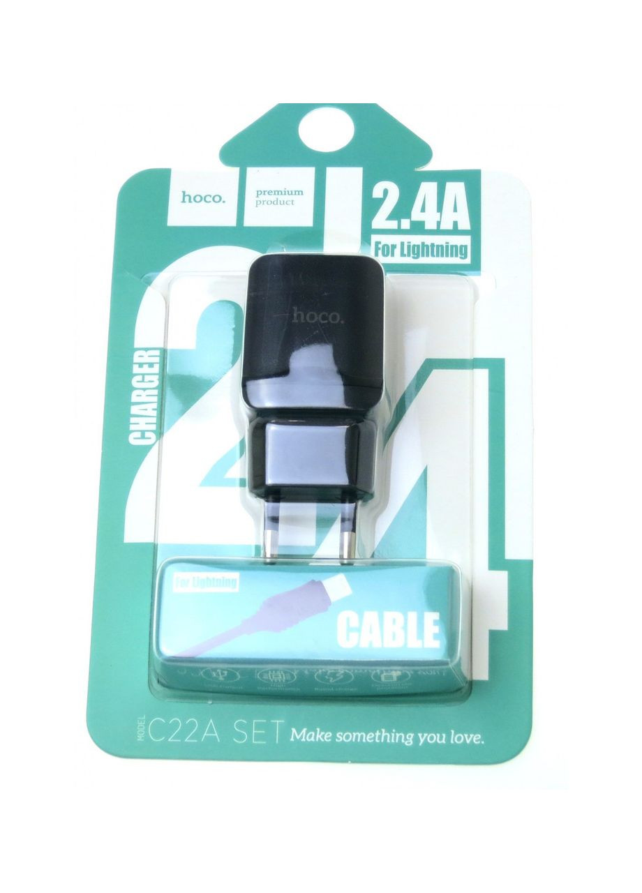 Адаптер сетевой Lightning cable C22A |1USB, 2.4А| Hoco (293346031)