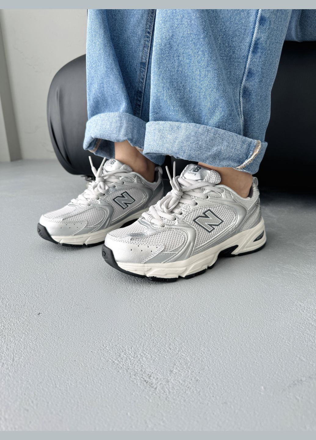 Кросівки жіночі і чоловічі New Balance 530 Silver Metallic | Нью Беланс 530 срібні No Brand срібні демісезони (341264122)