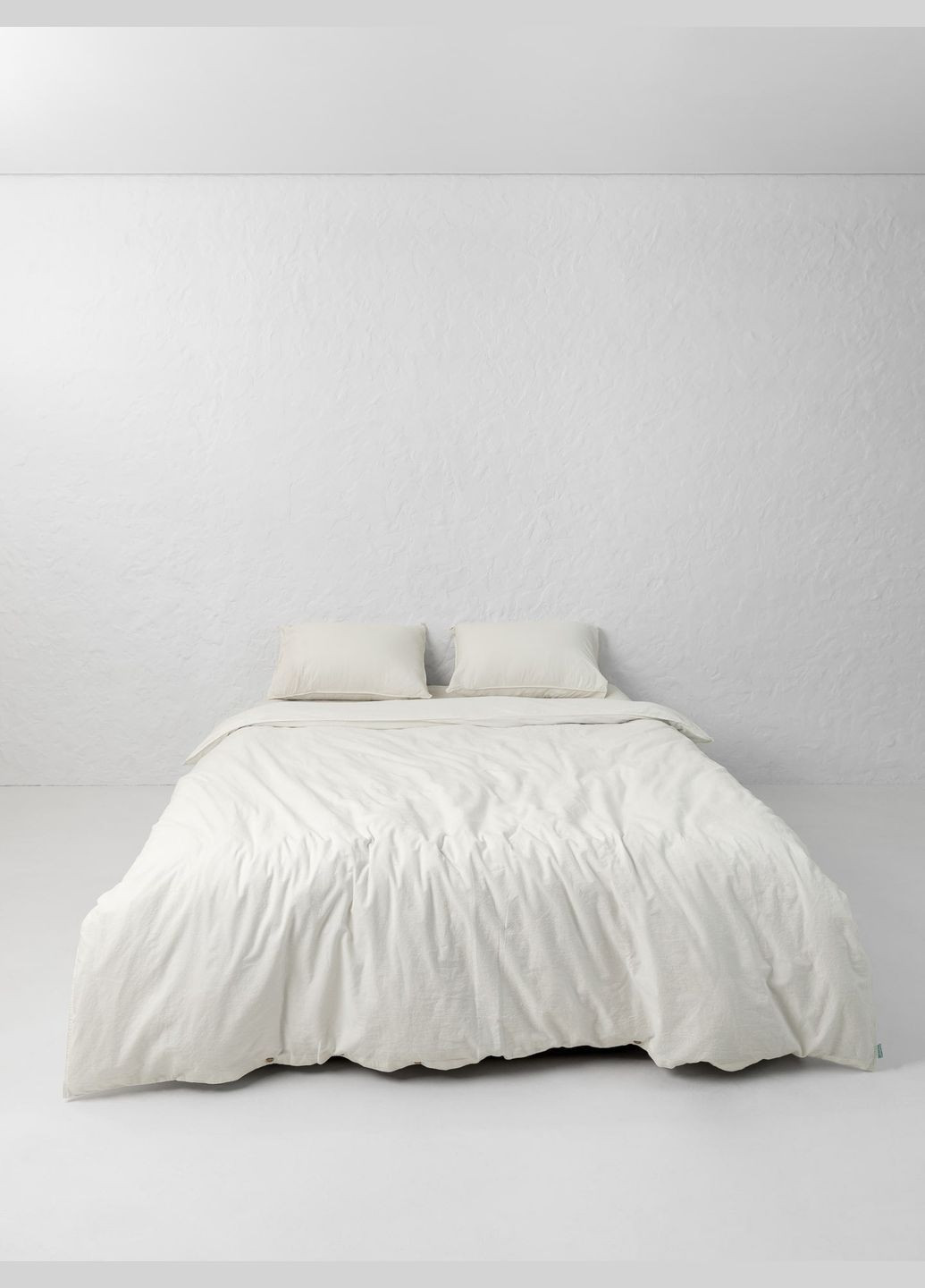 Комплект белья из вареного хлопка Creme полуторный, Простыня без резинки Leglo (300370523)