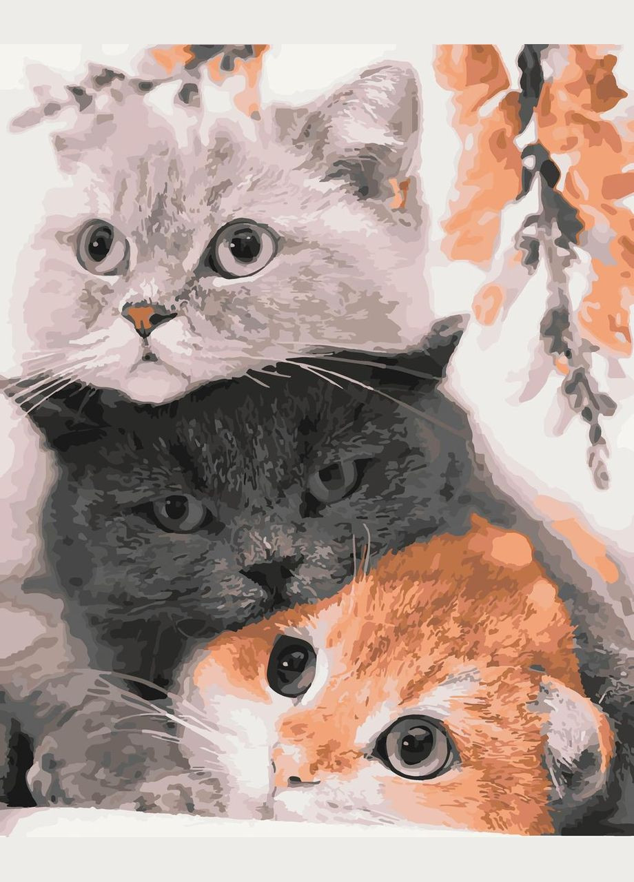 Картина по номерам Животные. Игривые кошечки 40*50 см Оригами LW 31720 Origami (322142102)