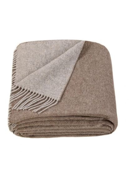 Мереносовий плед 4699 140х200 см світло-сірий з темно-коричневим Love You (365658586)