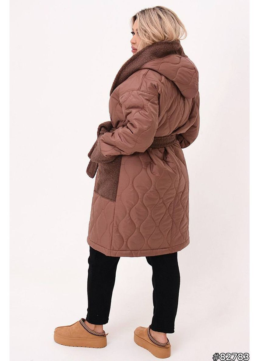 Коричневое Женское стеганое пальто демисезон Osoblyva