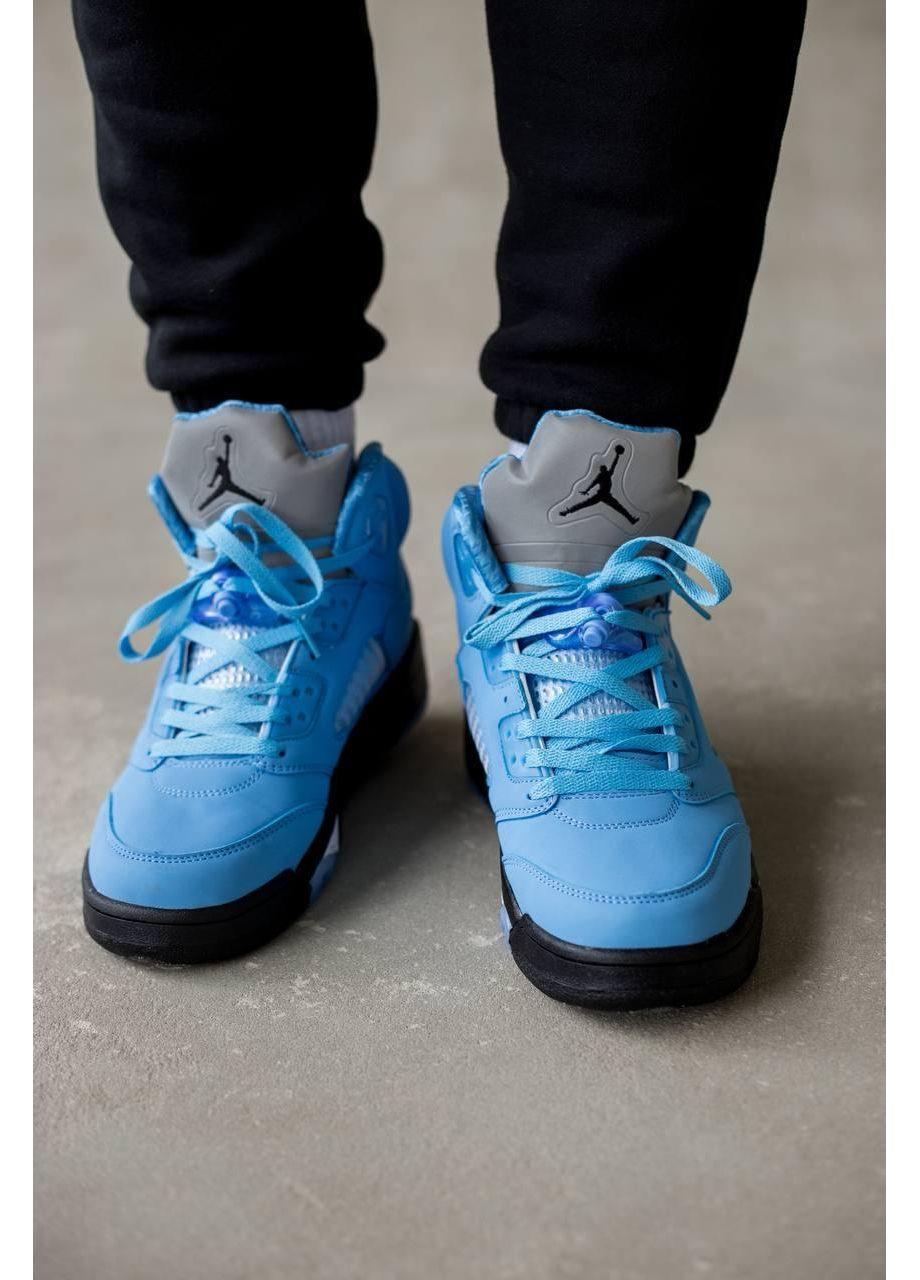 КРОСІВКИ ЖІНОЧІ NIKE AIR JORDAN RETRO 5 UNC НАЙК АІР ДЖОРДАН No Brand чорні демісезони (367177817)