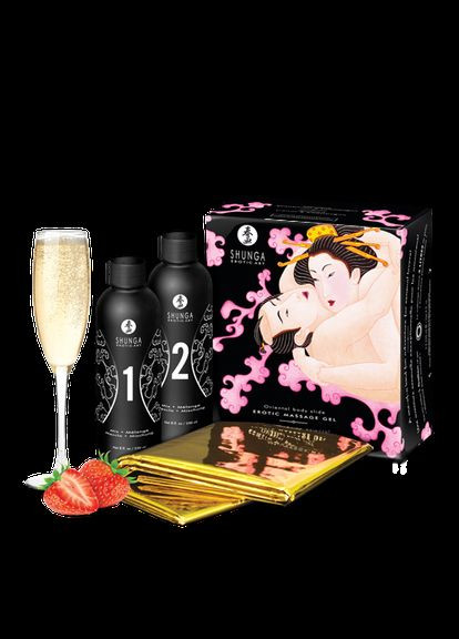 Гель для NURU массажа Oriental Bodyto-Body Sparkling Strawberry Wine 2 x 225 мл - CherryLove Shunga (282849920)