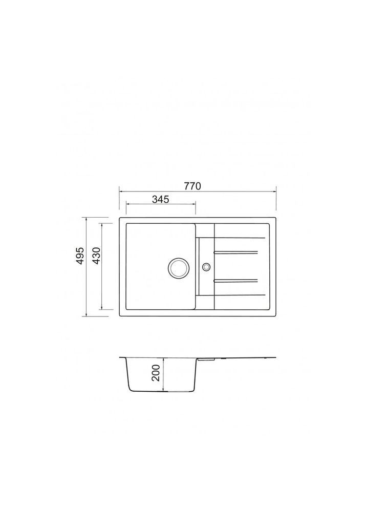 Кухонная мойка из искусственного камня/кварцевая 770х495х200мм, прямоугольная FORT Коричневый (35100770495) Adamant (371191565)
