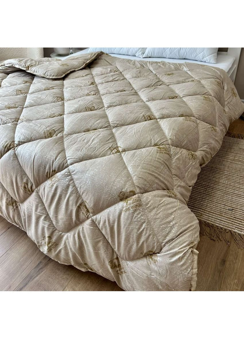 Одеяло "Pure Wool" -невесомый комфорт, бежевый цвет размер 150*210 см, плотность 350 г/м^2. No Brand (366561144)