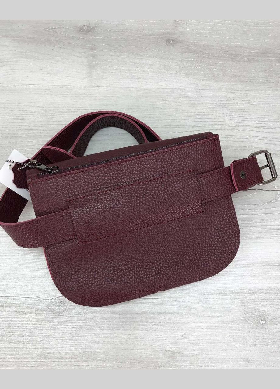 Женская сумка клатч из экокожи с креплением на пояс «Stacy» бордового цвета WeLassie (298567056)