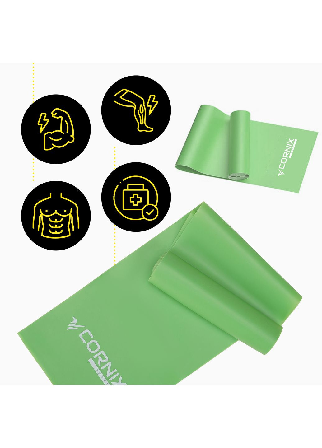 Лента эспандер Flat Band 200 х 15 см для спорта и реабилитации 9 кг Cornix XR-0084 (315348777)