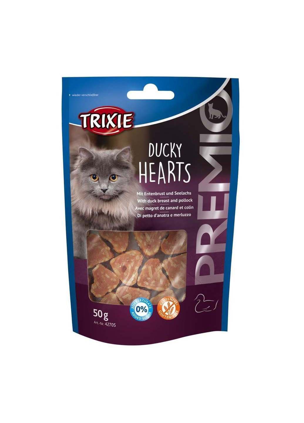 Ласощі для котів 42705 Premio Hearts качка/мінтай 50 г Trixie (285778947)