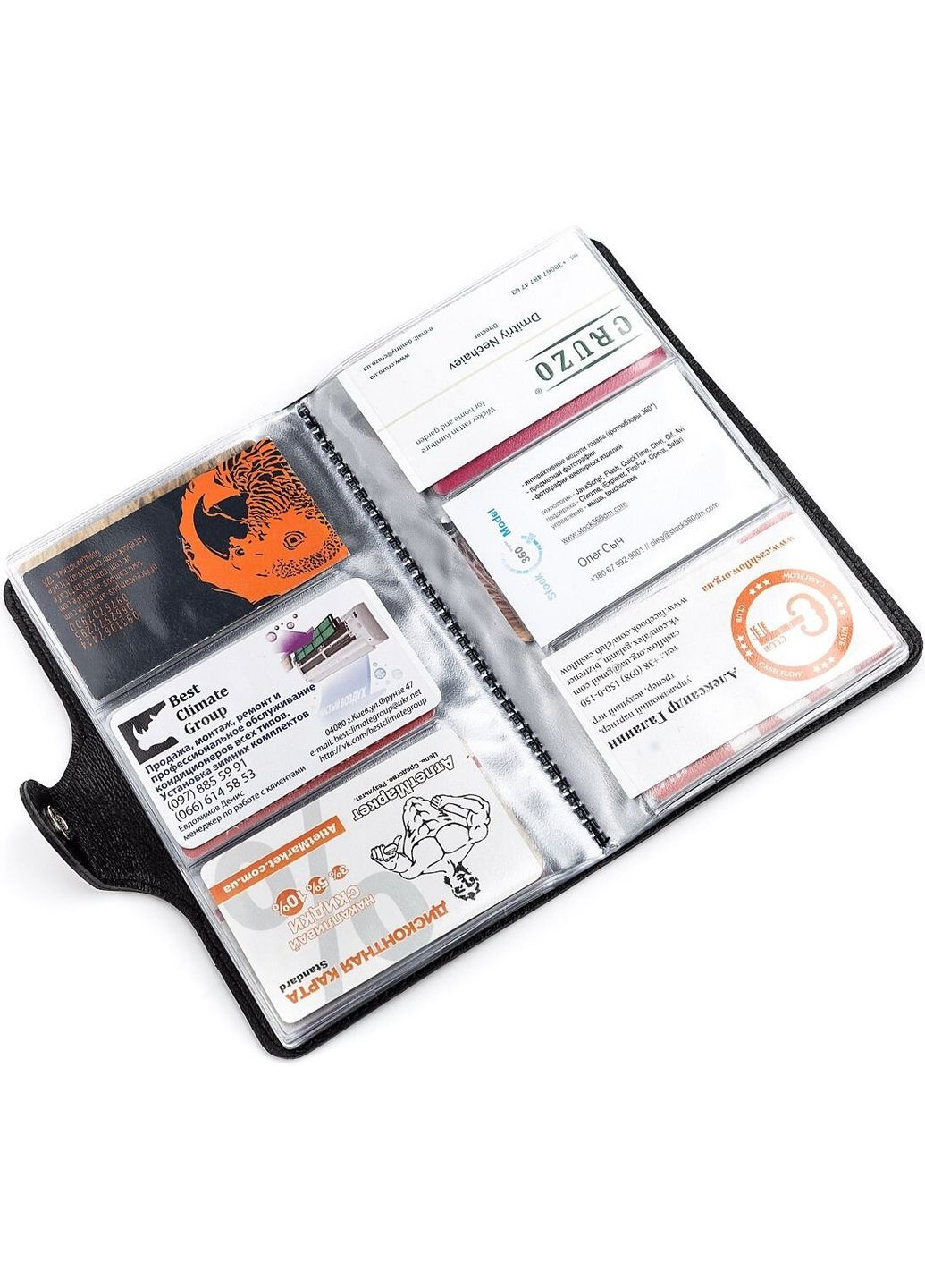 Візитниця велика 13905 шкіряна Чорна Shvigel (331906351)