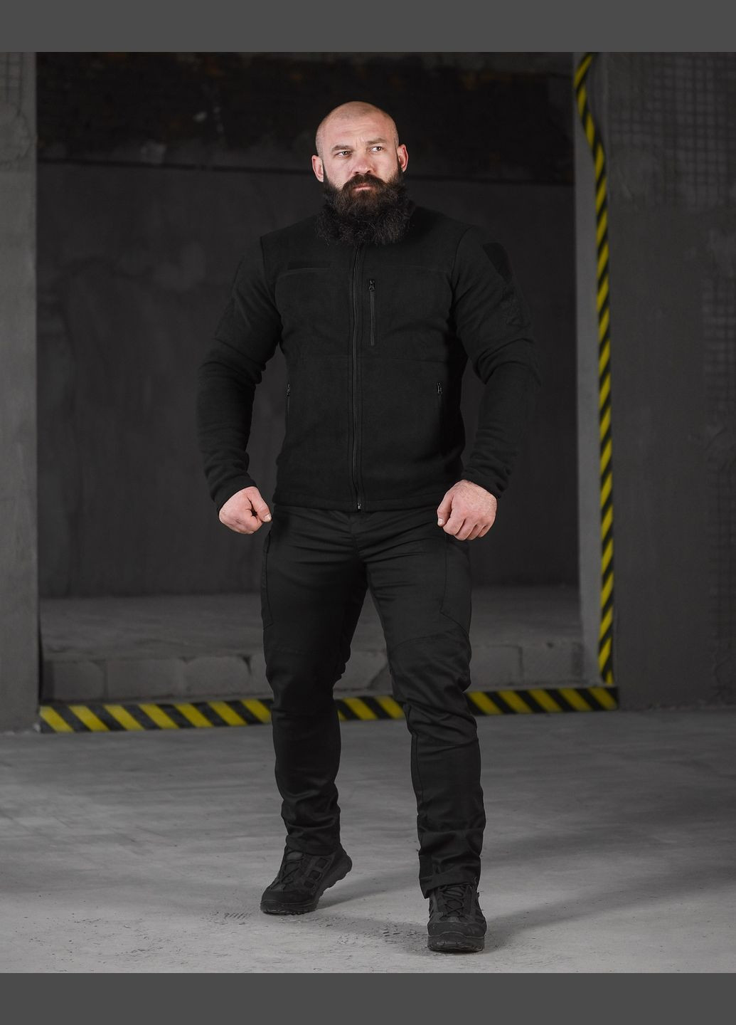 Мужской демисезонный костюм Полиция штаны + кофта черный No Brand