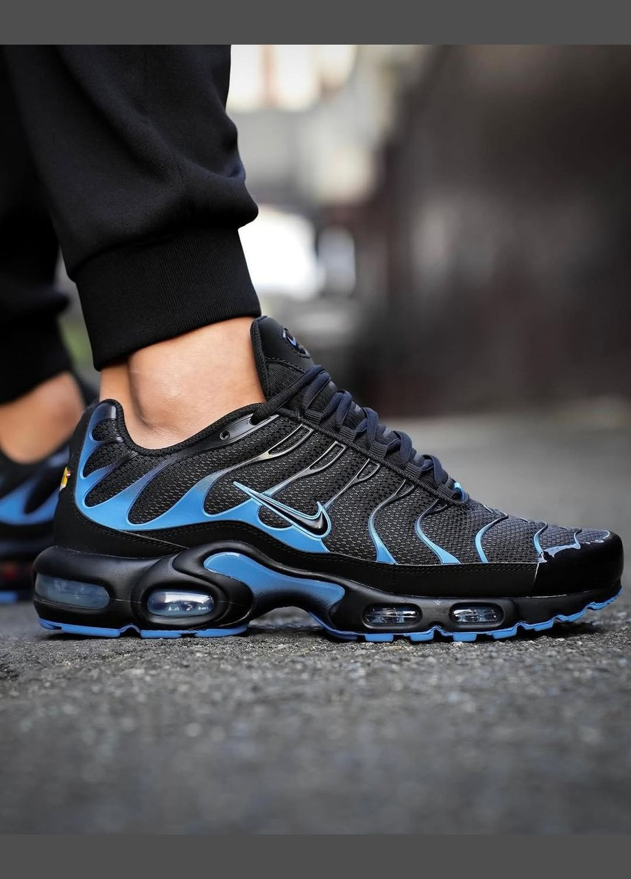 Черные всесезонные кроссовки air max plus black university blue - dm0032-005 Nike