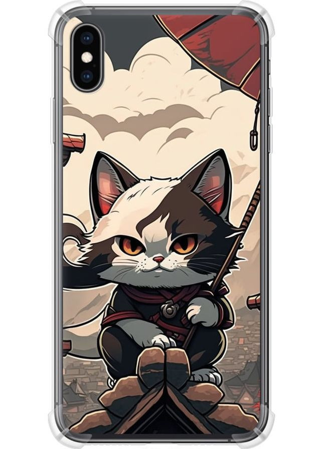 Силіконовий протиударний с посиленими кутами чохол 'Японія - кіт на даху' для Endorphone Apple iPhone XS Max (278236541)