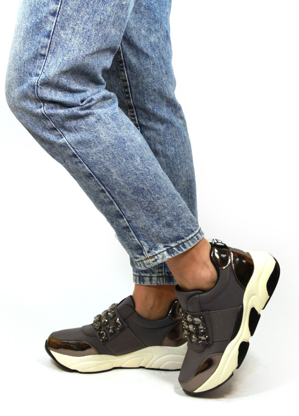 It-Girl Кросівки сірий з текстиль, — демісезон (322536996)