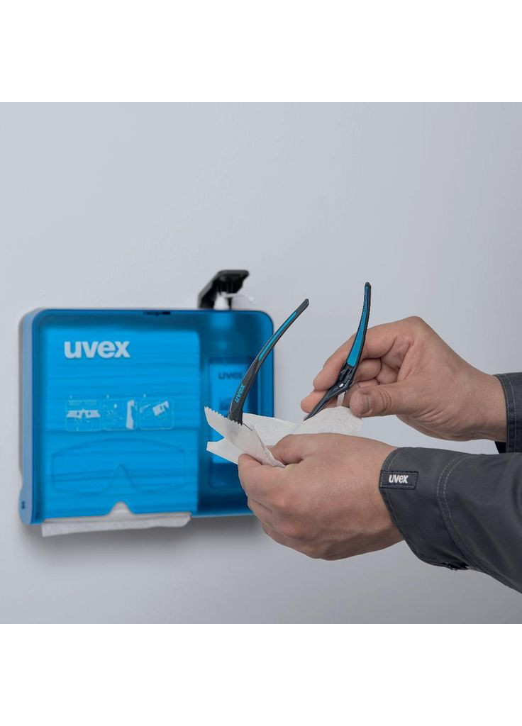 Настінний комплект станція для очищення окулярів (9970005) Uvex (361949525)