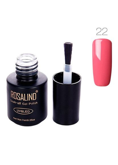 Гель-лак для нігтів манікюру 7мл Rosalind, шелак, 22 рожевий, 102130 No Brand (371896897)