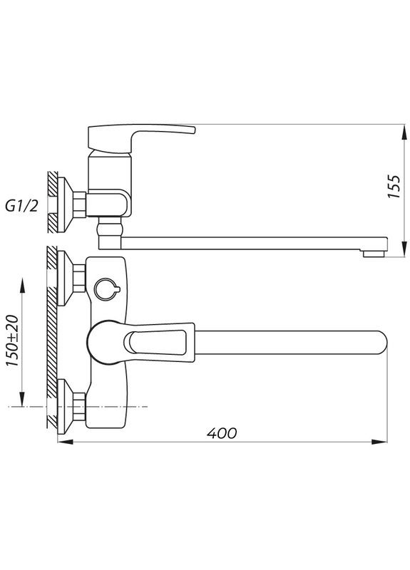 Смеситель для ванны JLB 181 с изливом (ZX2943) Zerix (362492004)