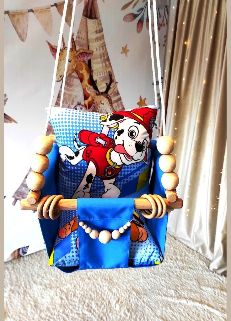 Підвісна гойдалка Щенячий патруль на синьому 2, гойдалка для дітей No Brand (316256773)