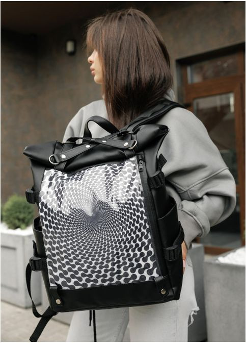 Рюкзак жіночий з екошкіри Hacking принт Zebra Чорний Sambag (301871926)