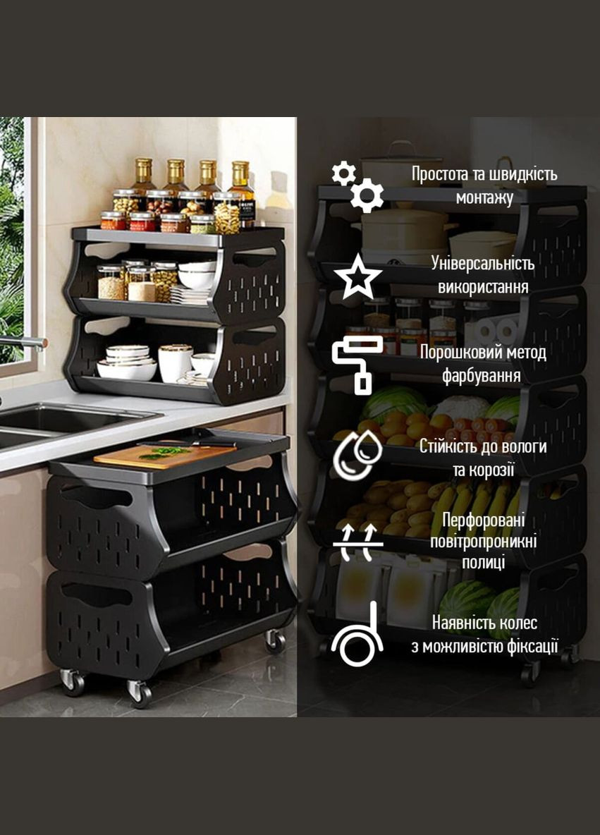 Стеллаж универсальный для хранения трехъярусный 60х30х77см SW-00002259 Sticker Wall (315024020)