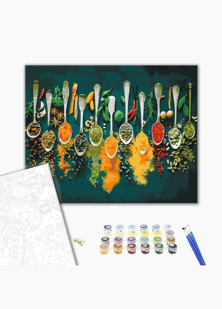 Картина по номерам Пряные специи Картины в цифрах Натюрморты 40х50 Раскраска BS52897 Brushme (308987862)