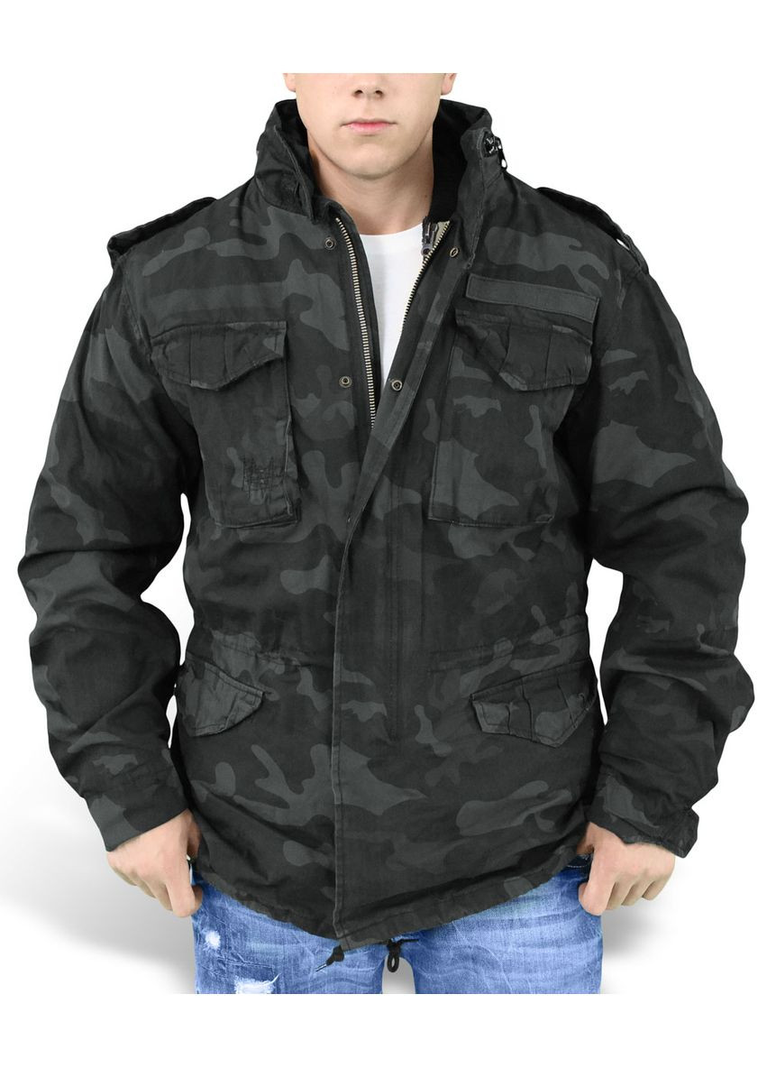 Куртка со съемной подкладкой SURPLUS REGIMENT M 65 JACKET Washed black camo No Brand (315836213)