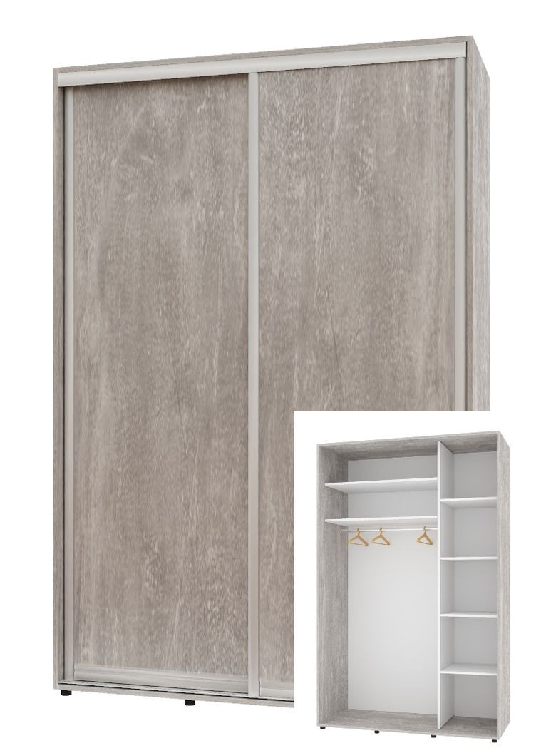 Шкаф-купе двухдверный Комфорт Мебель 160*45*210 см Бетон 2 двери ДСП Стандарт Комфорт Меблі (360469435)