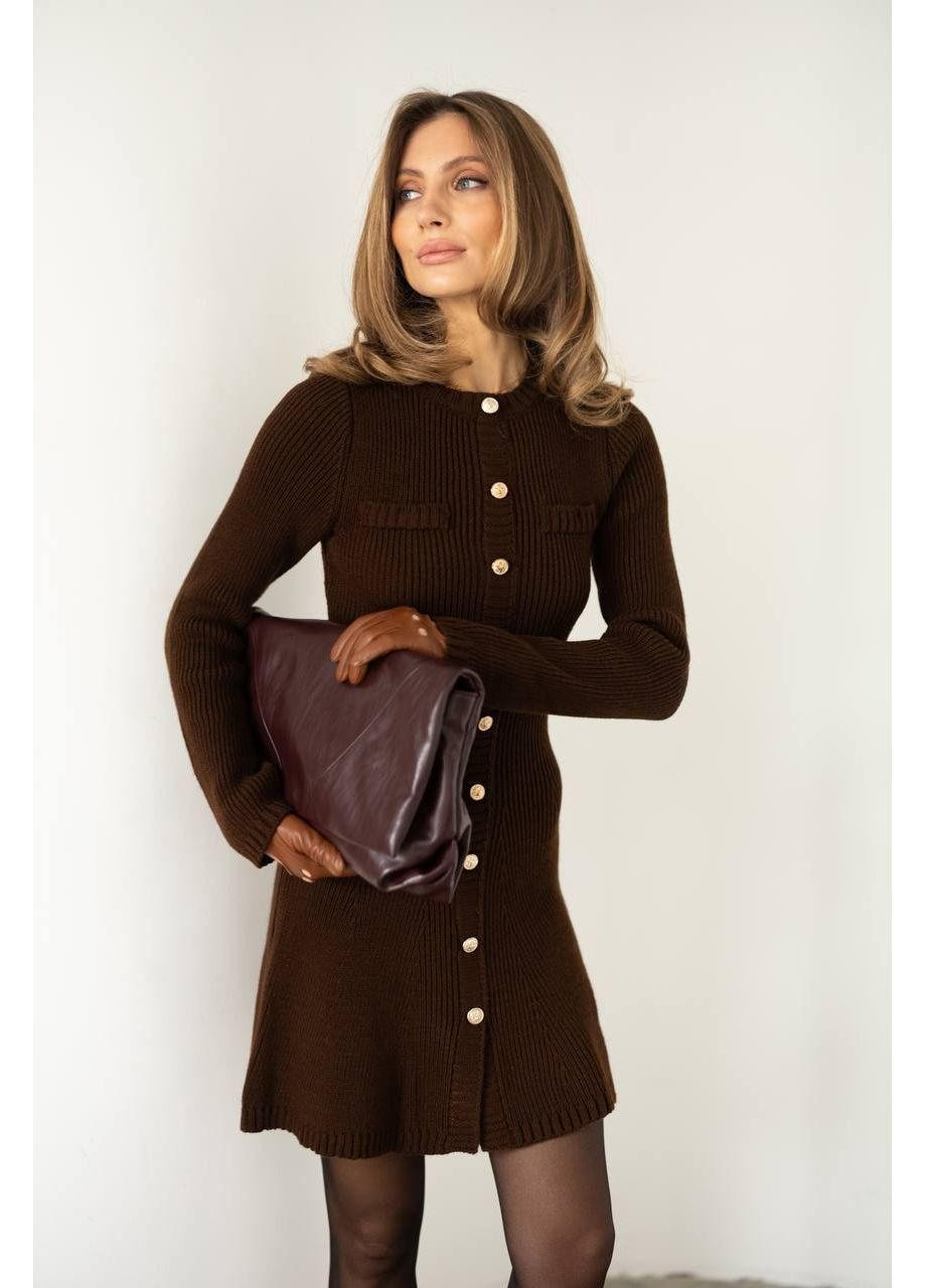 Коричневое повседневный платье женское KaraMix однотонное