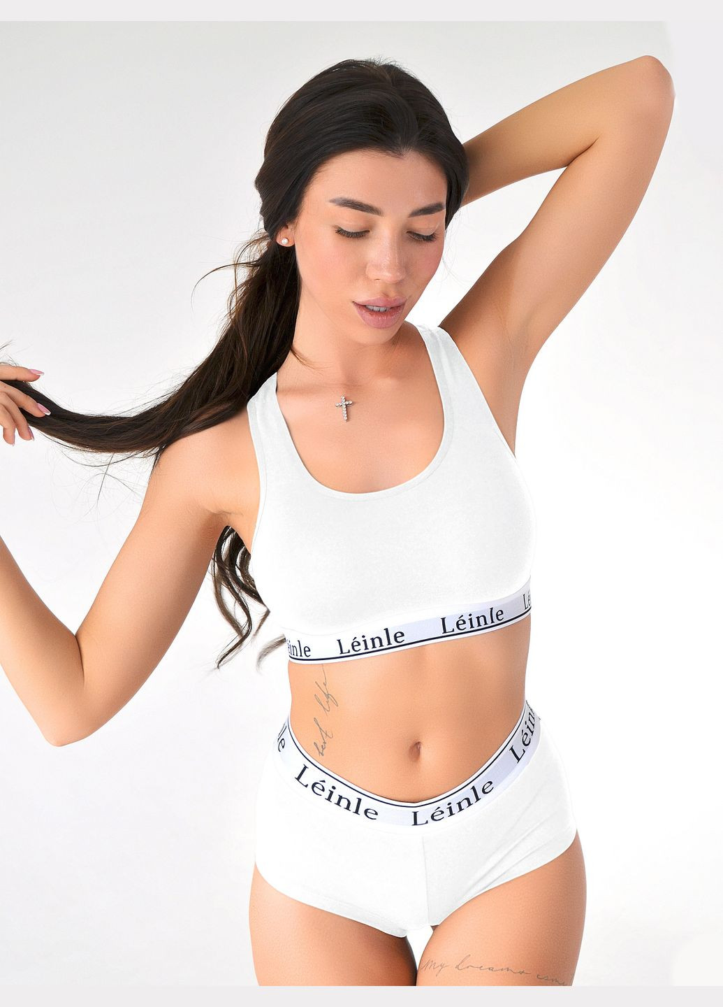 Белый демисезонный комплект белья №1380 Leinle