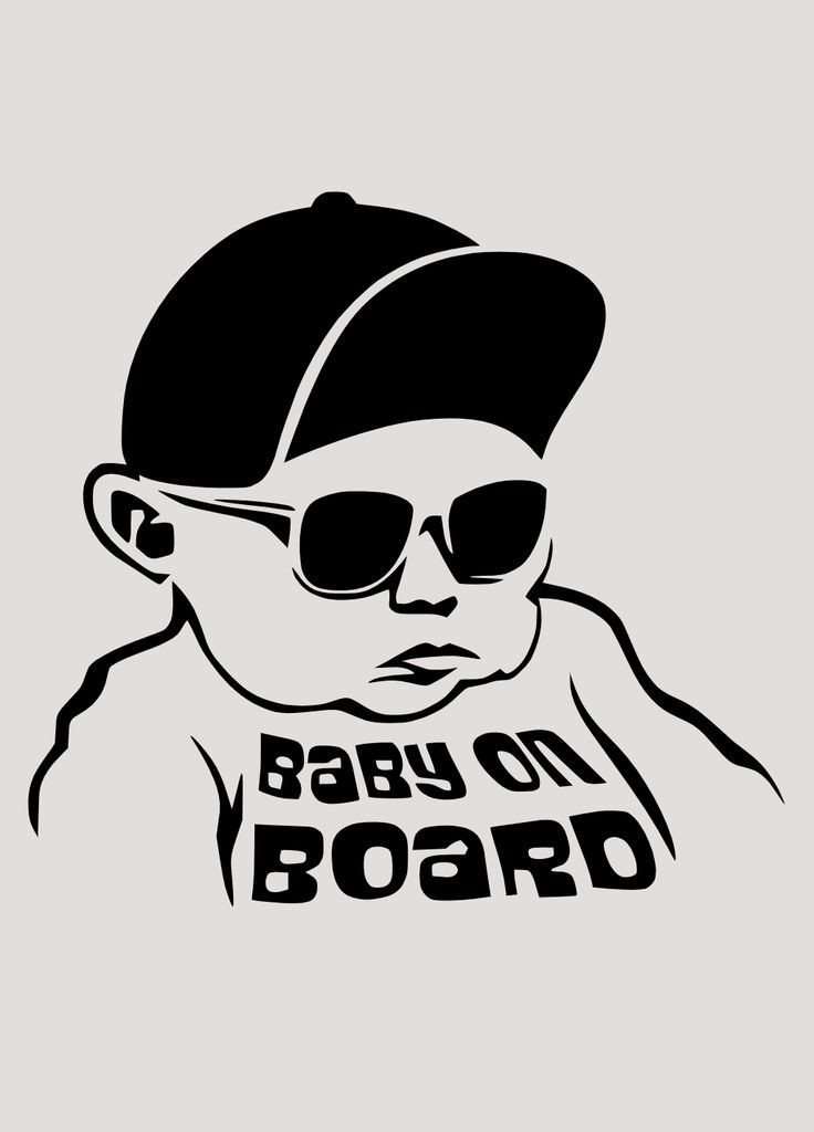 Вінілова наклейка на автомобіль Baby on Board - Дитина в кепці та монтажна плівка 15x15 см No Brand (322595062)