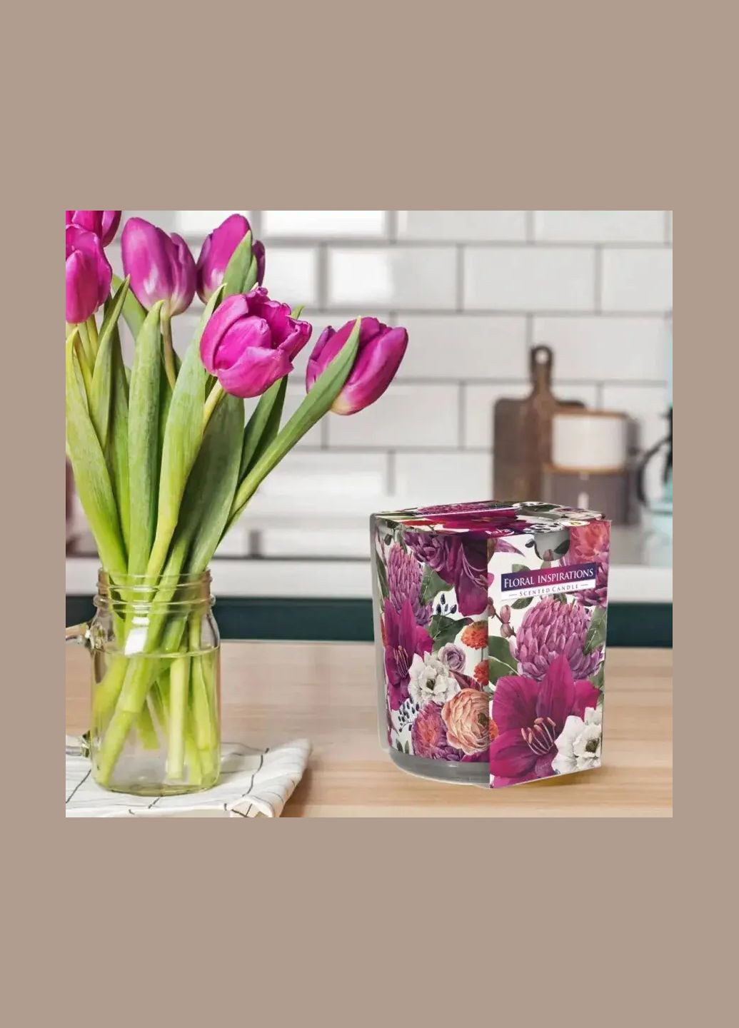 Ароматическая свеча в стеклянном стакане SN72s30 100г Цветочное вдохновение (76615056) Bispol (303111667)