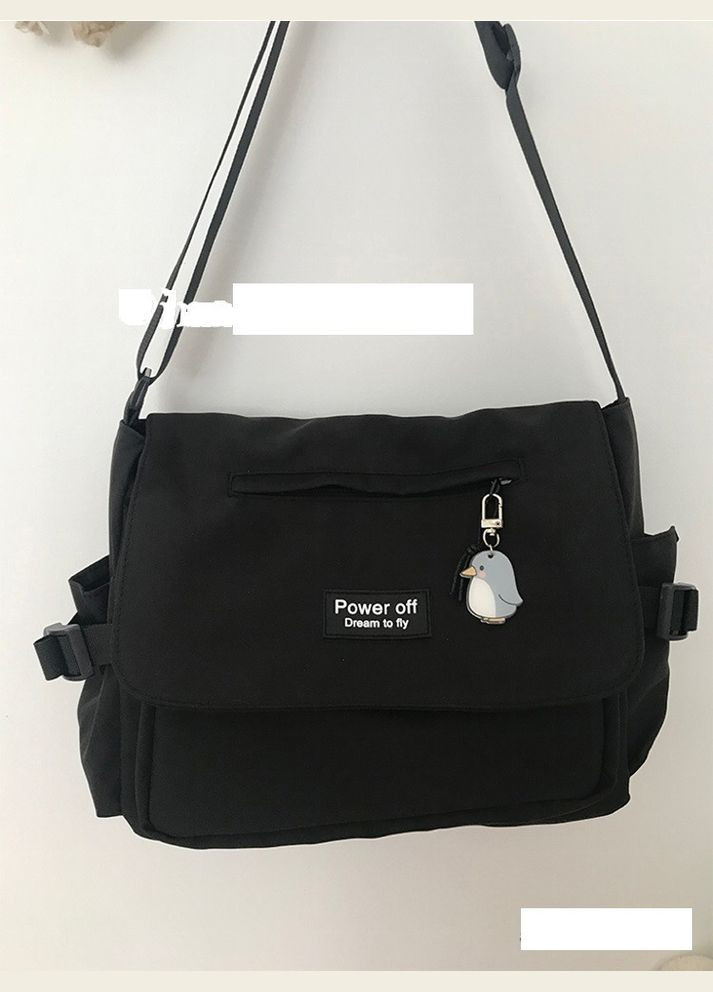 Молодежная сумка-портфель черная с мягким брелком мишки КиП (317619838)