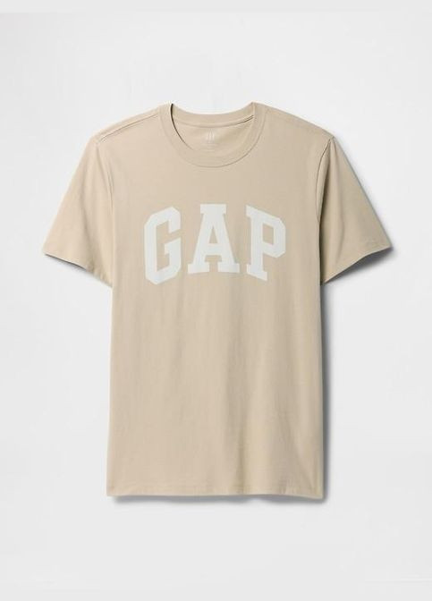 Бежевая футболка-мужская футболка everyday soft logo для мужчин Gap