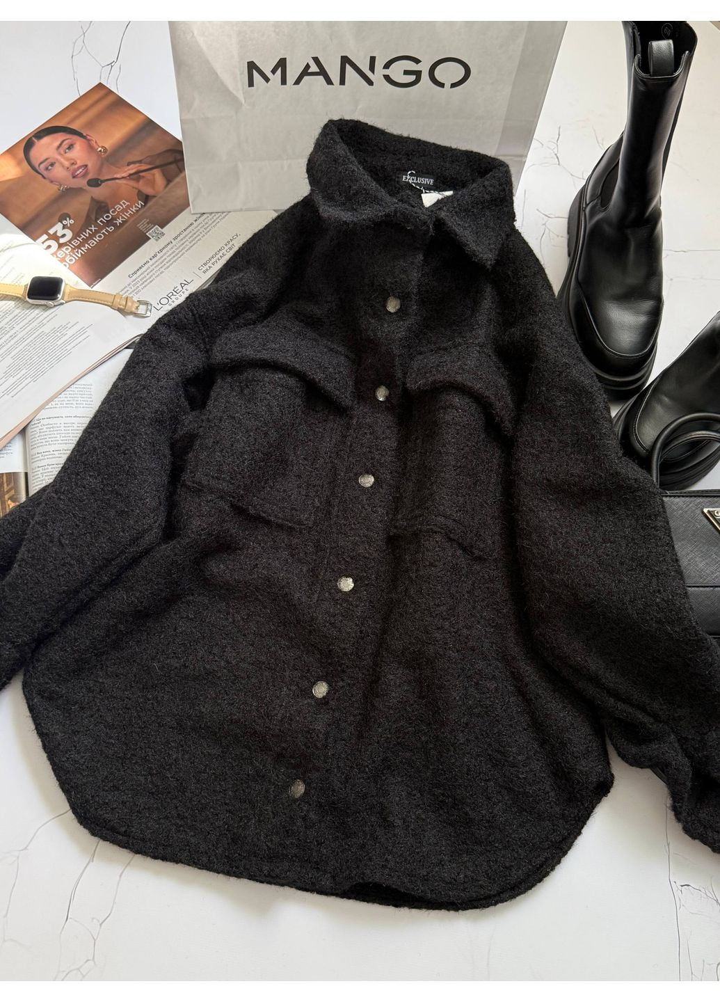 Тепла сорочка з альпаки “Зимовий затишок” | Розмірна сітка в описі GD/GL Модний простір (364965245)