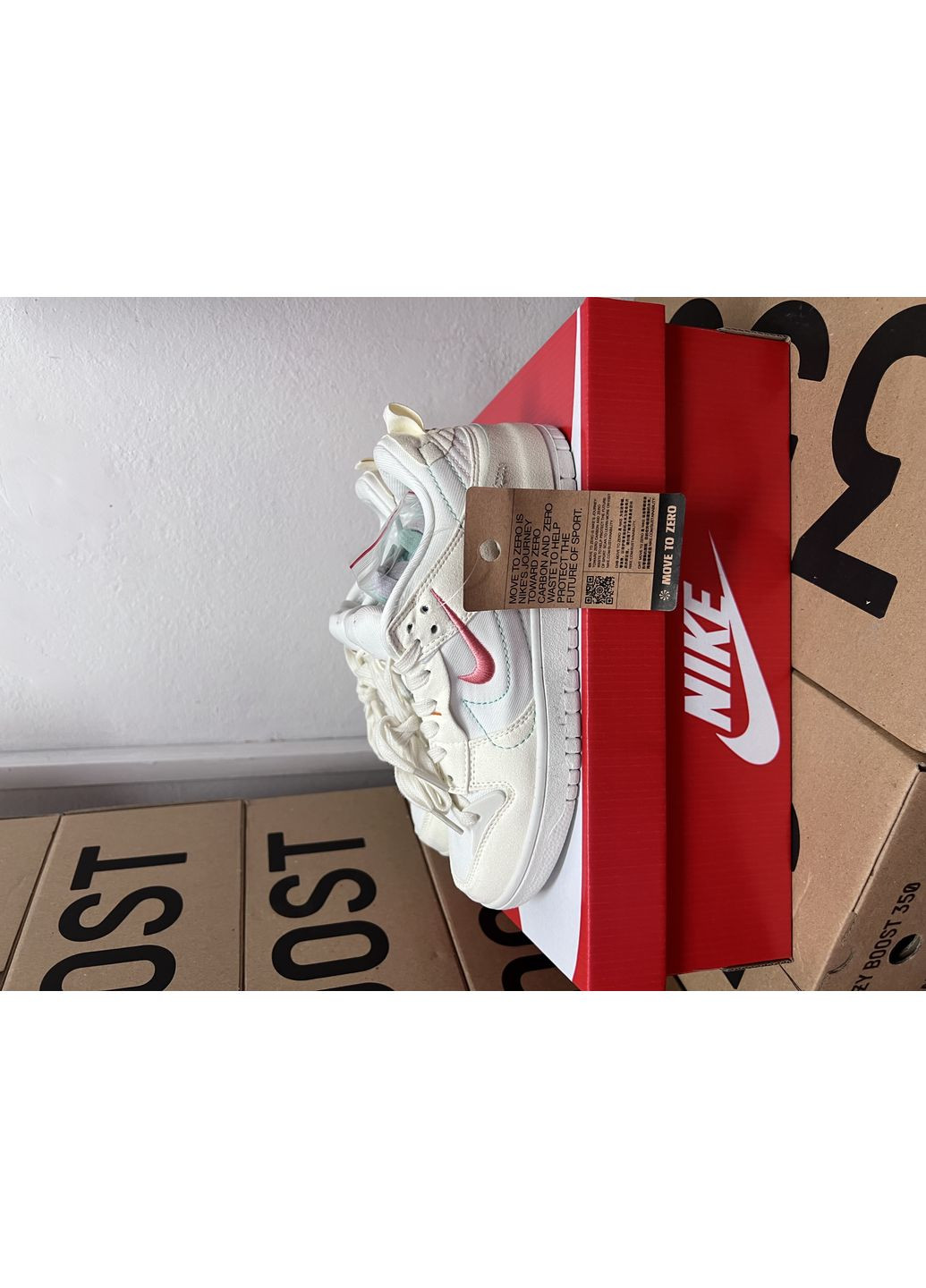 Білі Осінні кросівки чоловічі nike sb dunk low disrupt cream white red найк сб данк No Brand