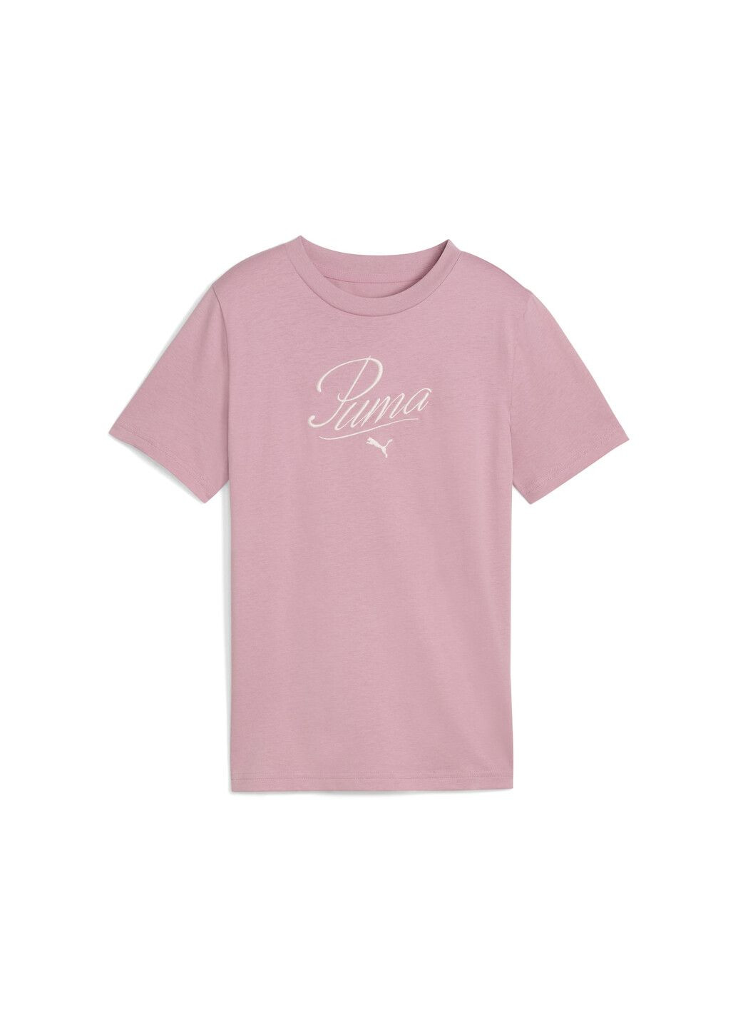 Розовая демисезонная детская футболка essentials script tee youth Puma